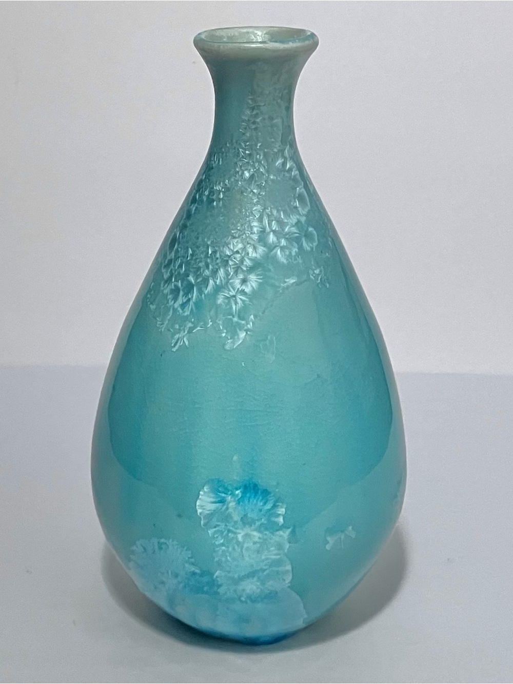 Rare CRYSTALLINE GLAZE Pottery Vase / SIGNED ‘Gabe’ QUINCY CALIFORNIA / 7.25 In.